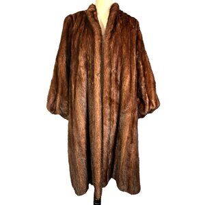 VINTAGE GLAM  PUFF SLEEVE MINK FUR FULL LENGTH POCKETS